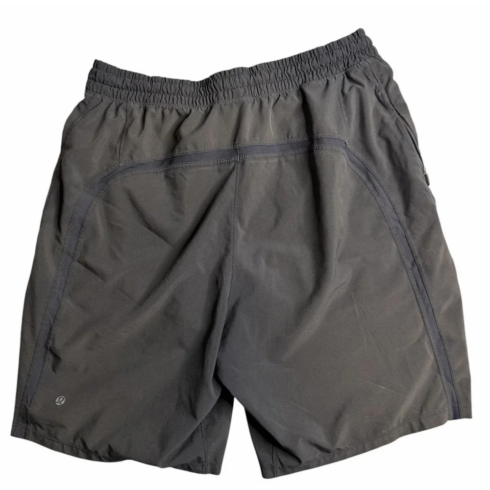 Lululemon Men's Black Training Shorts Size M 28x8.5 Athletic Gym Lined Faded